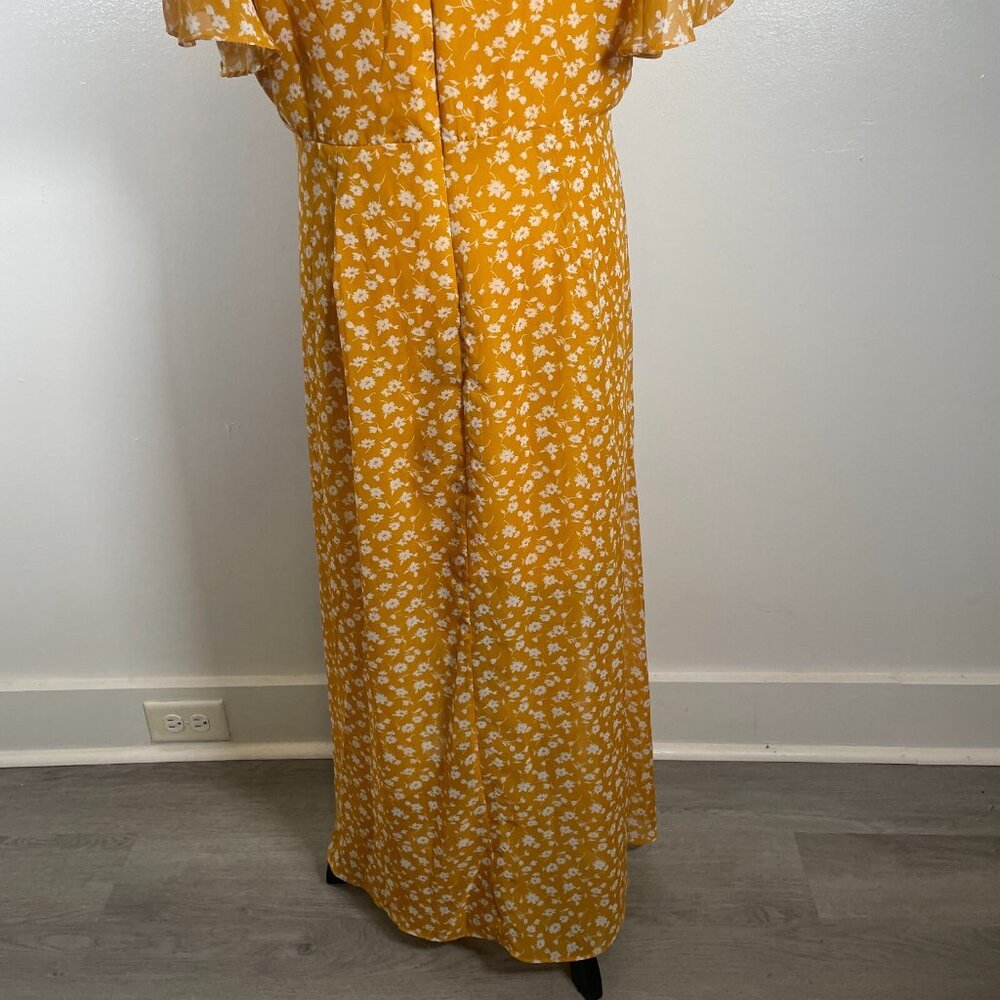 Lulus Midi Dress Women's XL Yellow Floral Print After Bloom Delight Button Front - Picture 11 of 15